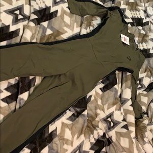 Puma army green half sleeve jumpsuit size XS